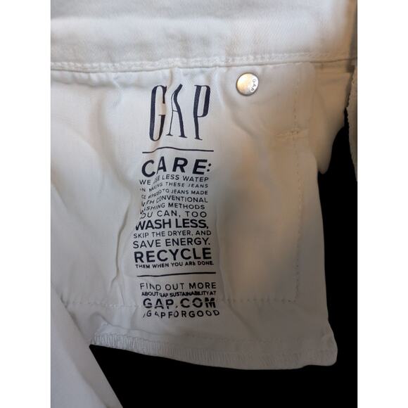 Gap White Kick Fit High Rise Raw Hem Casual Classic Stretchy Jeans Size 30/10T - Picture 9 of 9